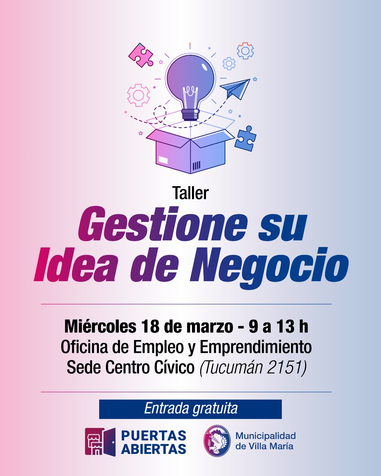 OFRECERÁN TALLER GRATUITO PARA DESARROLLAR IDEAS DE NEGOCIO - Aquí Las ...
